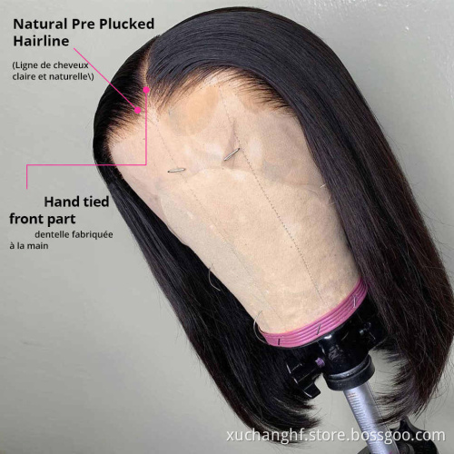 Drop shipping HD Lace Front Human Hair Wigs,Pre Plucked Hairline Short Bob Wigs for Black Women,deep part lace front wigs